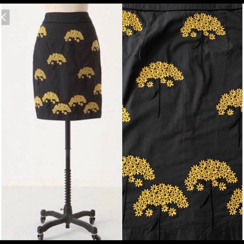 Anthropologie Floreat flower skirt